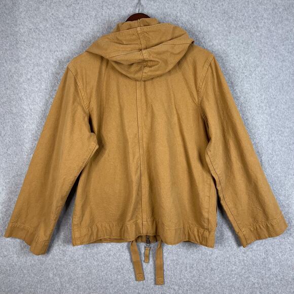 Everlane Beige The Canvas Organic Cotton Full Zip Hooded Anorak Jacket Sz Medium - Picture 5 of 12